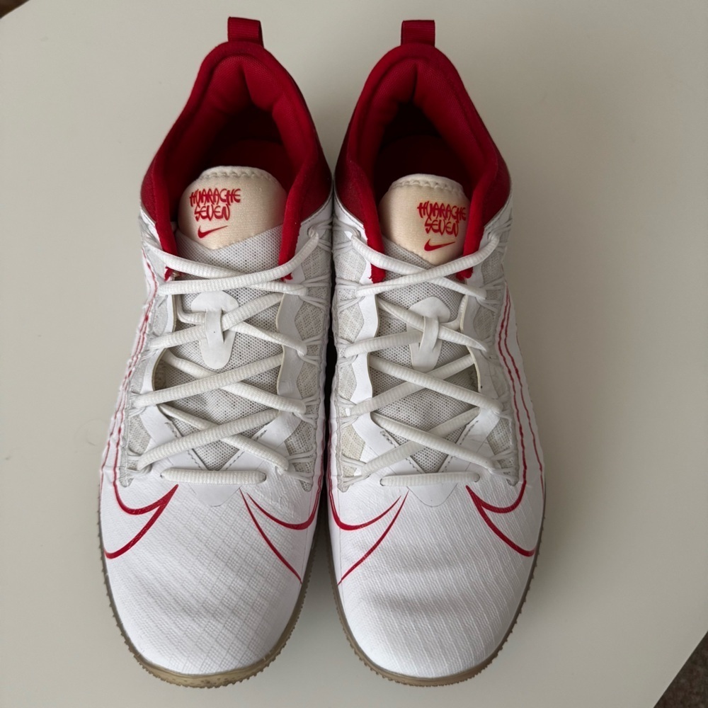 Nike Men's White and Red Athletic Shoes - Picture 9 of 10
